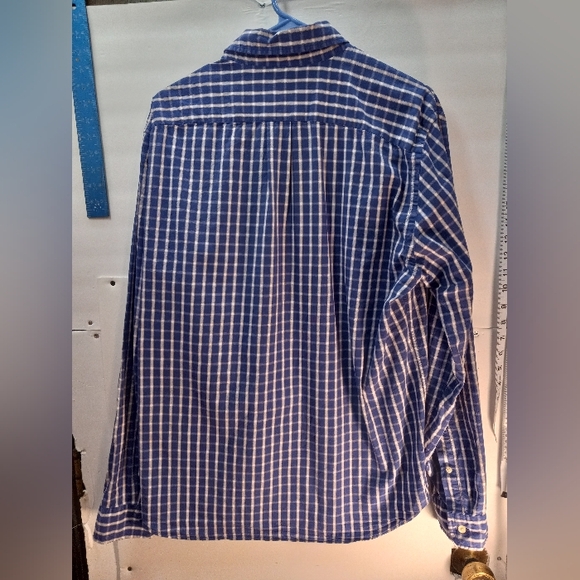 J.Crew Plaid Sunwashed Oxford Tailored Large Blue Business Casual Shirt Office - Picture 5 of 16